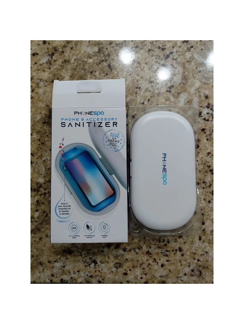 Tzumi PhoneSpa Phone & Accessory Sanitizer UV-C Sanitizing Never Used Open Box